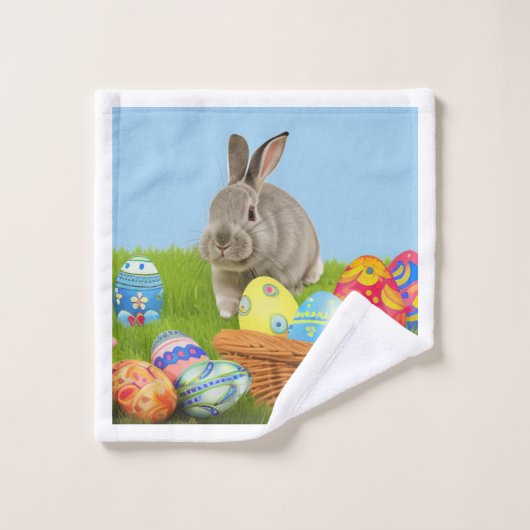 Cute Easter Bunnyfor voor een positieve stemming Washandje (Wasdoekje)