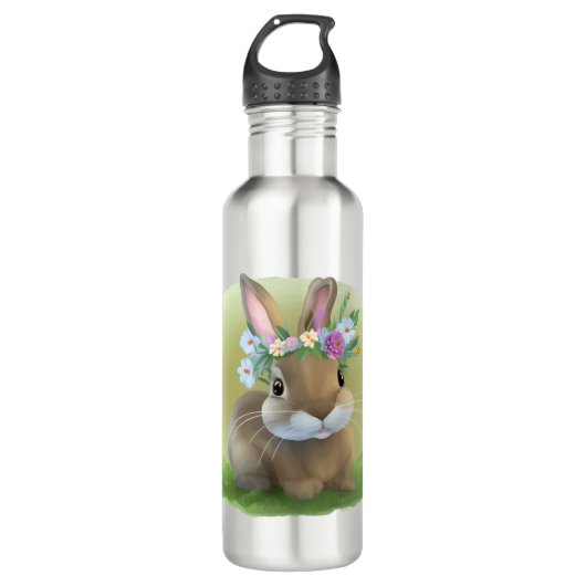 Cute Easter Bunnyfor voor een positieve stemming Waterfles (Voorkant)