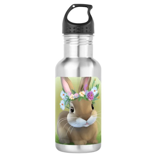 Cute Easter Bunnyfor voor een positieve stemming Waterfles (Voorkant)