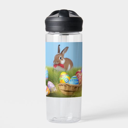 Cute Easter Bunnyfor voor een positieve stemming Waterfles (Voorkant)