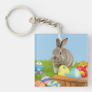 Cute Easter Bunnyvoor een positieve stemming Sleut Sleutelhanger