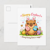 Cute Easter Capybara Eggs Bunny Ears Briefkaart (Voorkant / Achterkant)