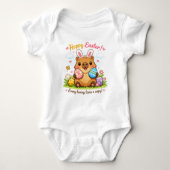 Cute Easter Capybara Eggs Bunny Ears Romper (Voorkant)