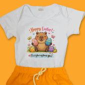 Cute Easter Capybara Eggs Bunny Romper