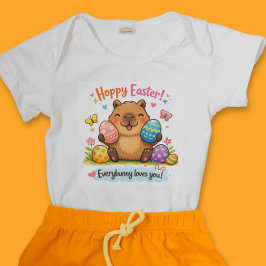 Cute Easter Capybara Eggs Bunny Romper