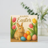 Cute Easter Card. Feestdagenkaart (Staand voorkant)