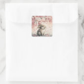 Cute Easter Card for Veterinary Personal Vierkante Sticker (Tas)