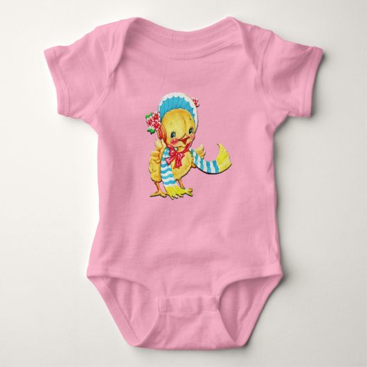 Cute Easter Chic Unisex Roze Baby Bodysuit (Voorkant)