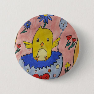 Cute Easter Chick Badge Ronde Button 5,7 Cm
