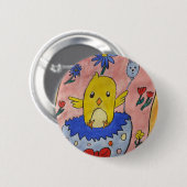 Cute Easter Chick Badge Ronde Button 5,7 Cm (Voorkant /achterkant)