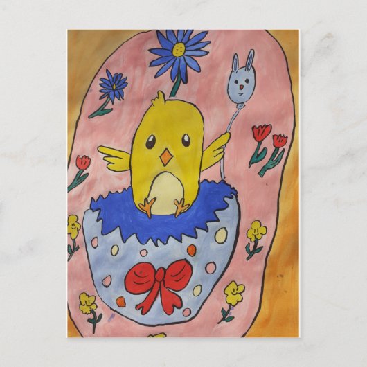 Cute Easter Chick Briefkaart (Voorkant)