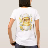 Cute Easter Chick Glasses Mimosa Bloom T-shirt (Achterkant)