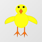 Cute Easter Chick Raamsticker (Vel)