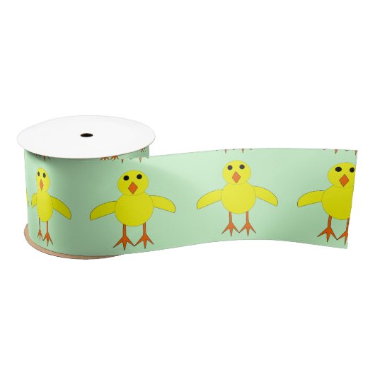 Cute Easter Chick Ribbon Satijnen Lint (Spoel)