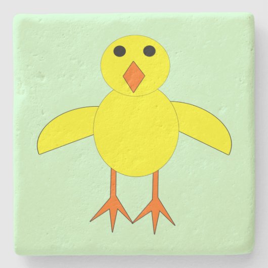 Cute Easter Chick Stenen Onderzetter (Voorkant)
