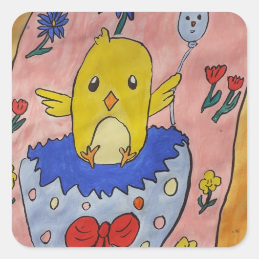 Cute Easter Chick Sticker (Voorkant)