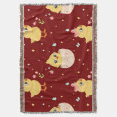 Cute Easter Chick with Pink Bow Seamless Pattern  Deken (Voorkant Verticaal)