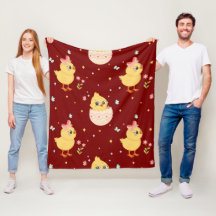 Cute Easter Chick with Pink Bow Seamless Pattern