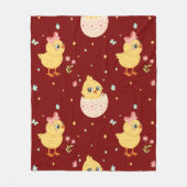 Cute Easter Chick with Pink Bow Seamless Pattern  Fleece Deken (Voorkant)
