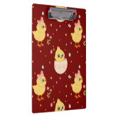 Cute Easter Chick with Pink Bow Seamless Pattern  Klembord (Rechts)