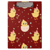 Cute Easter Chick with Pink Bow Seamless Pattern  Klembord (Voorkant)