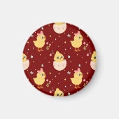 Cute Easter Chick with Pink Bow Seamless Pattern  Magneet (Voorkant)