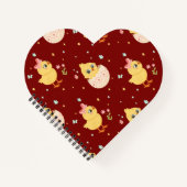 Cute Easter Chick with Pink Bow Seamless Pattern  Notitieboek (Voorkant)