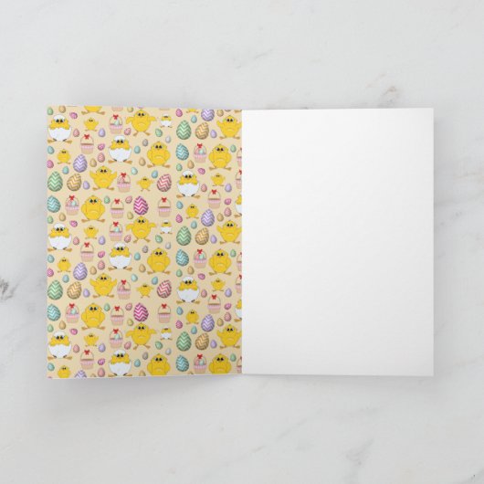 Cute Easter Chicken Pattern Feestdagen Kaart (Binnen)