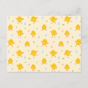 Cute Easter Chicken Pattern Feestdagenkaart
