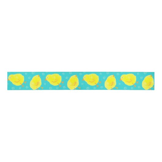 Cute Easter Chicken Pattern Grosgrain Lint (Voorkant)