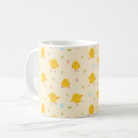 Cute Easter Chicken Pattern Koffiemok (Voorkant links)