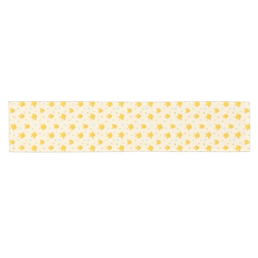 Cute Easter Chicken Pattern Korte Tafelloper (Horizontaal)