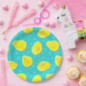 Cute Easter Chicken Pattern Papieren Bordje (Feest)