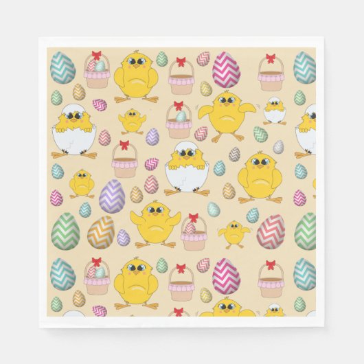 Cute Easter Chicken Pattern Servet (Voorkant)