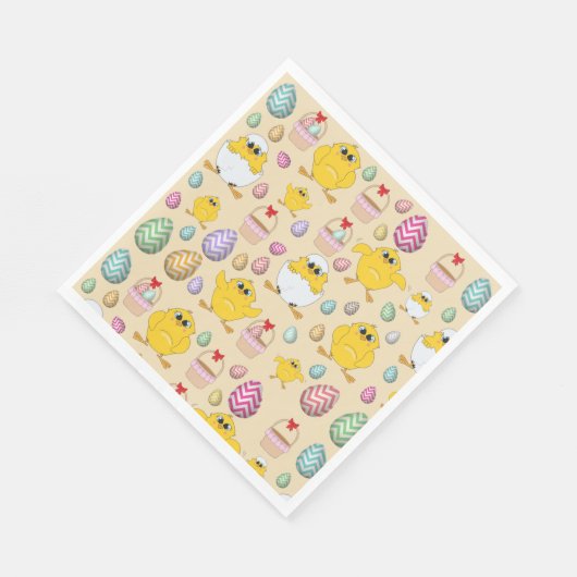 Cute Easter Chicken Pattern Servet (Hoek)