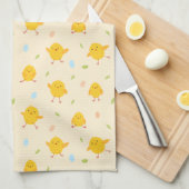 Cute Easter Chicken Pattern Theedoek (Quarter Fold)