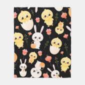 Cute Easter Chicks & Bunnies Seamless Pattern  Fleece Deken (Voorkant)