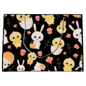 Cute Easter Chicks & Bunnies Seamless Pattern Groot Cadeauzakje (Voorkant)