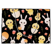 Cute Easter Chicks & Bunnies Seamless Pattern Groot Cadeauzakje (Achterkant)
