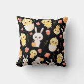 Cute Easter Chicks & Bunnies Seamless Pattern  Kussen (Voorkant)