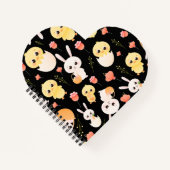 Cute Easter Chicks & Bunnies Seamless Pattern  Notitieboek (Voorkant)