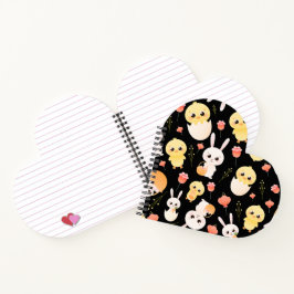 Cute Easter Chicks & Bunnies Seamless Pattern  Notitieboek