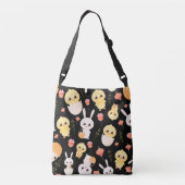 Cute Easter Chicks & Bunnies Seamless Pattern  Orn Crossbody Tas (Achterkant)
