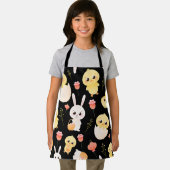 Cute Easter Chicks & Bunnies Seamless Pattern  Schort (Insitu)