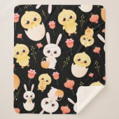 Cute Easter Chicks & Bunnies Seamless Pattern  Sherpa Deken (Voorkant)