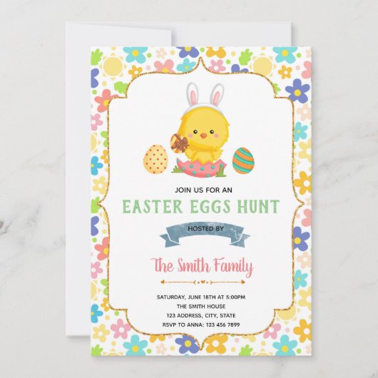 Cute easter Chicparty Calls-uitnodiging Kaart (Voorkant)