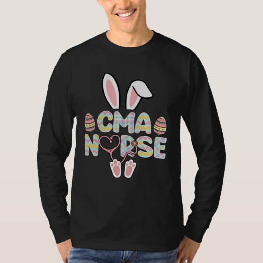 Cute Easter CMA Nurse Bunny Ears Happy Easter Eggs T-shirt (Voorkant)