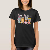 Cute Easter Coffee Bunny Latte Coffee Easter 2023  T-shirt (Voorkant)