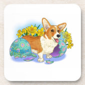 Cute Easter Corgi Bier Onderzetter (Voorkant)