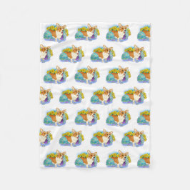 Cute Easter Corgi Fleece Deken